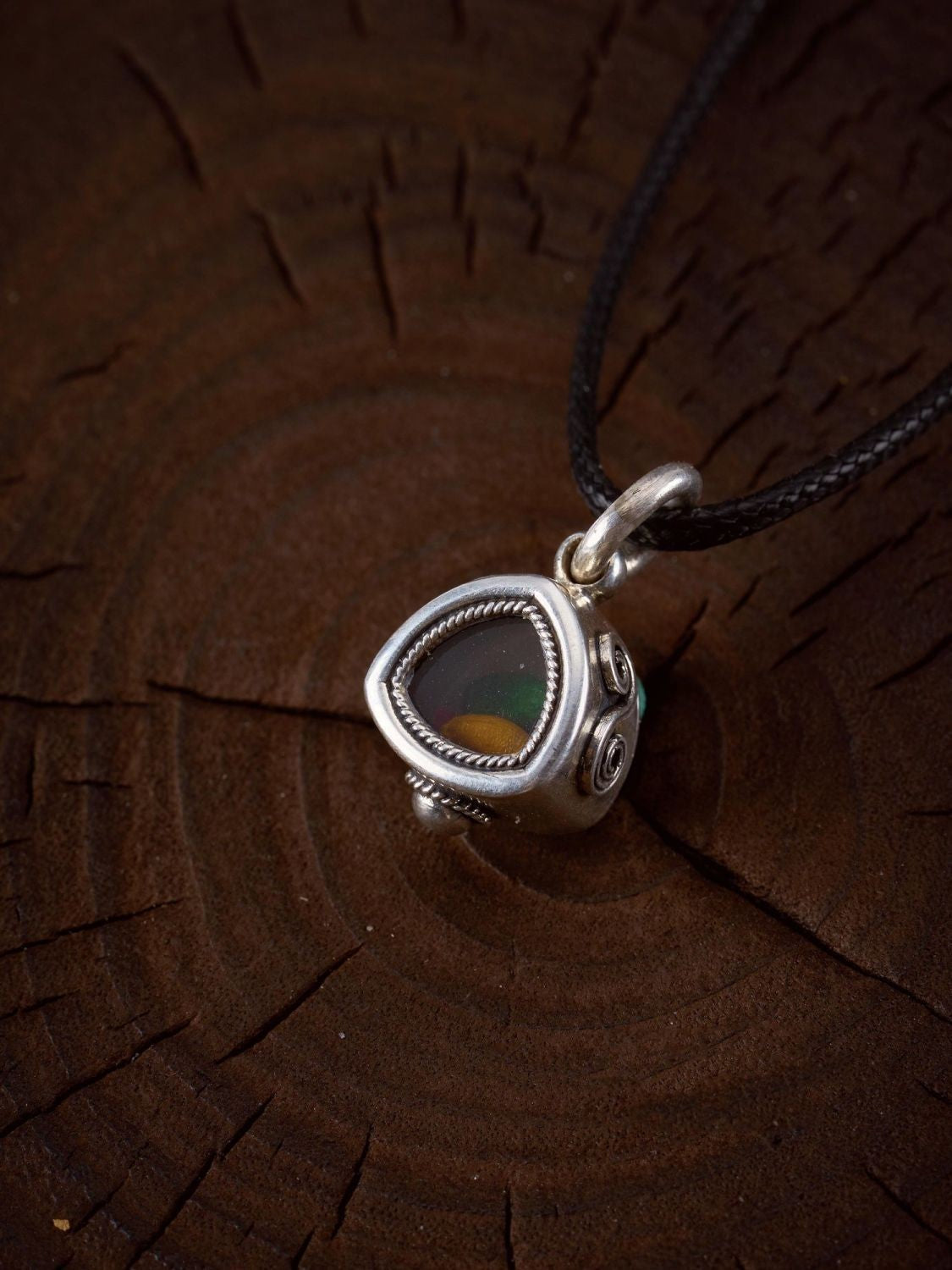 Ethnic Vintage Tibetan Small Gau Box Handmade Accessory Pendant