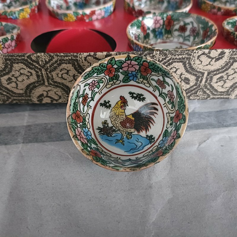 Chinese Old porcelain color Hand Painted 12 zodiac porcelain teacup bowl