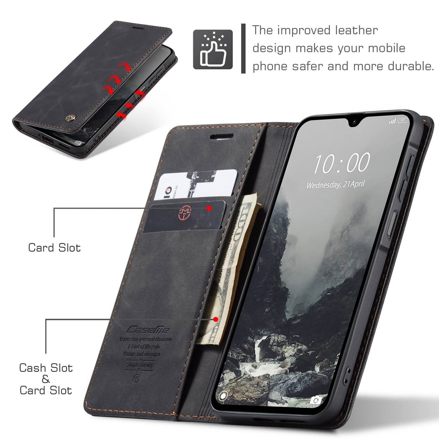 Flip Wallet Case for Samsung Galaxy A27, Magnetic Folio Cover with Card Holder