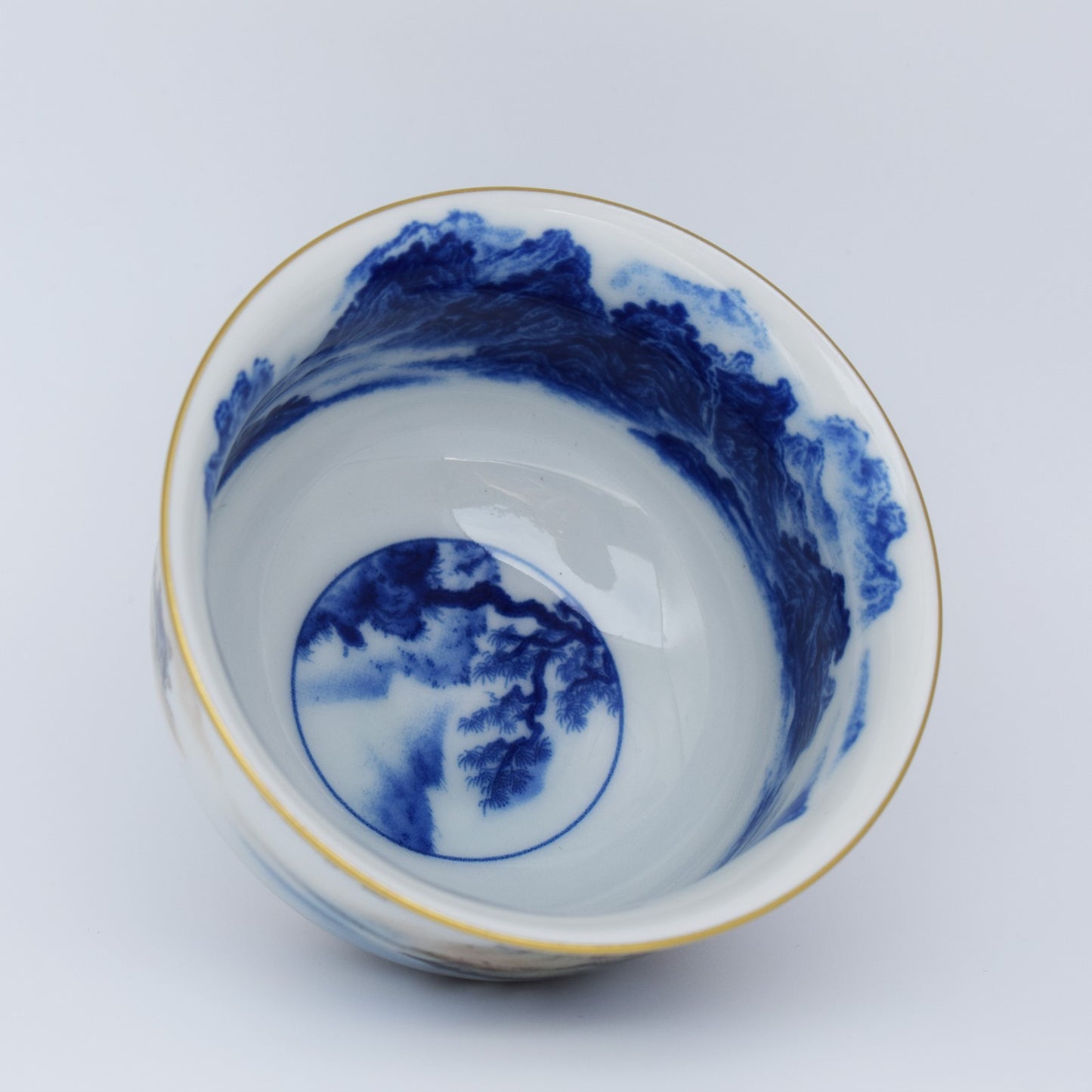 Tea Cup Gongfu Tea Cup Chinese Classical Landscape Painting Teacup 125 ML Big