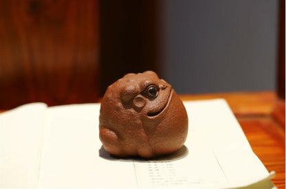 Chinese Yixing Handmade Zisha Purple Clay Fu Chan tea Pet decoration Tea Pet