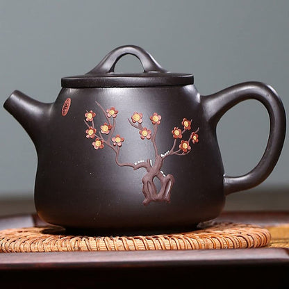 220ml Purple Clay Plum Blossom Pattern Teapot Tea Set Kung Fu Tea Ceremony