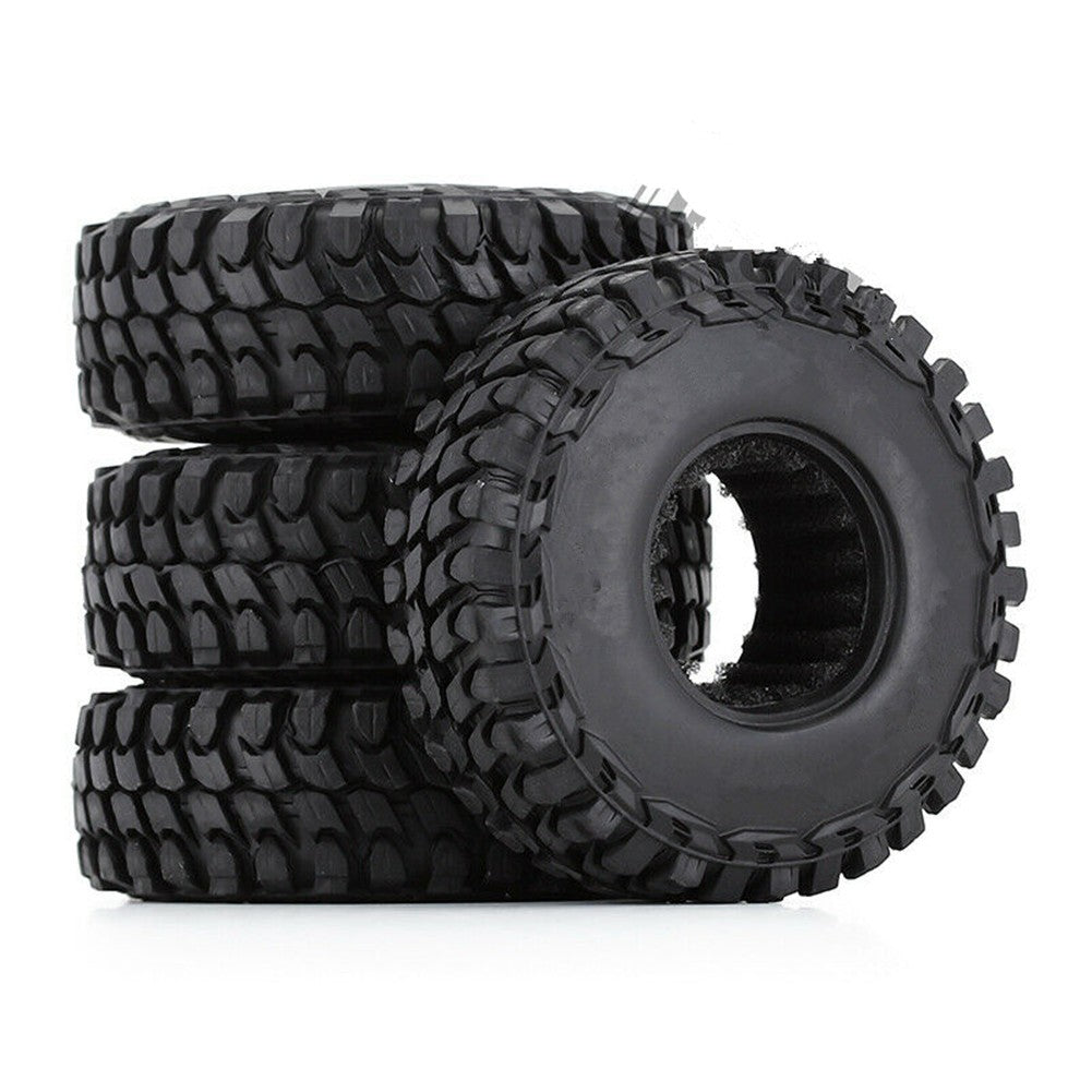 4Pack 1.0" Rubber Wheel Tires Tyres For Axial SCX24 Gladiator C10 1/24 RC Car