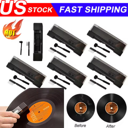 3in1 Vinyl Record Cleaning Brush Set Stylus Velvet Anti-static Cleaner Tool Lot