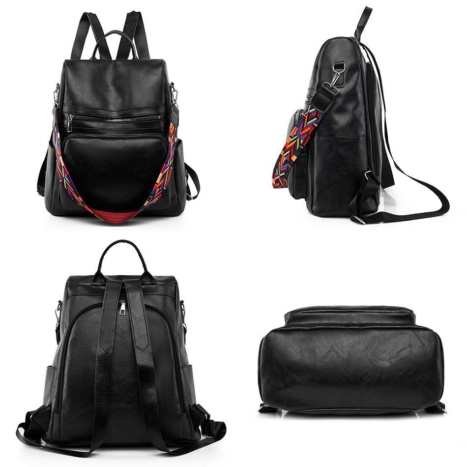 Fashion Women Backpacks Purses Synthetic Leather Rucksack Large School Bag 1 PC