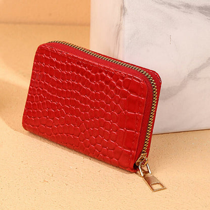 Womens Wallet Organ Style Card Holder Zipper Card Bag Multi-function Coin Purse