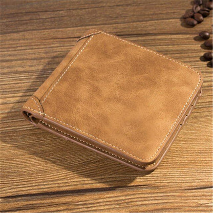 Purse Cash Men's Purse PU Leather Wallet Multi-card Holders Clamps Clip Billfold