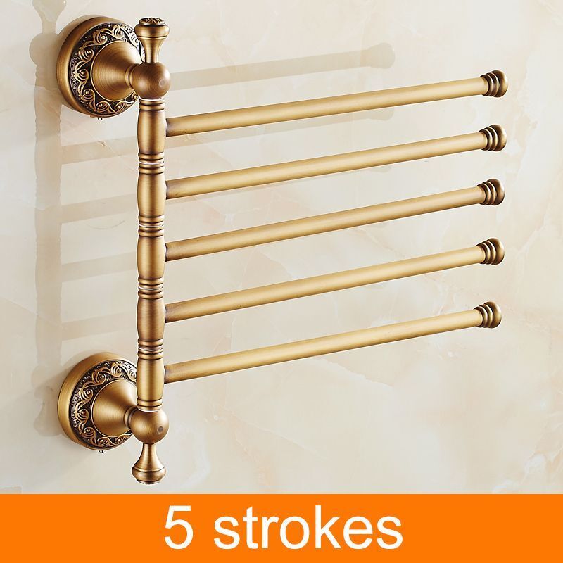 Bath Towel Holder Antique Brass Bronze Bathroom Accessories Movable Storage Rack