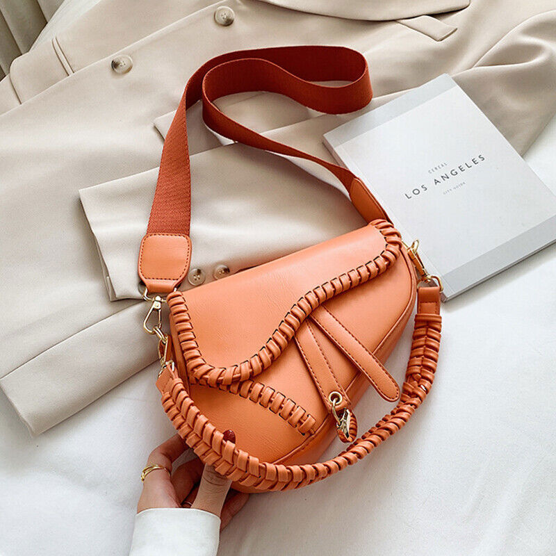 Women Bag One Shoulder Handle Trend Zipper PU Material Polyester Inside Bag