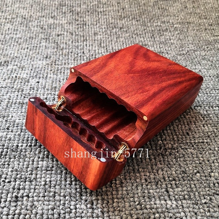 Natural Hua Li Wood Cigarette Case Protect Box Wooden Handmade Pack Holder Gift