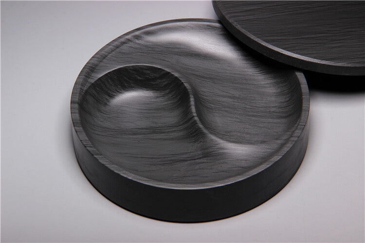 4.9" Chinese Ink Natural Original Stone Hand-carved Taiji Inkstone Inkslab