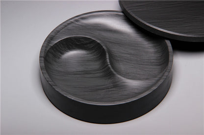 4.9" Chinese Ink Natural Original Stone Hand-carved Taiji Inkstone Inkslab