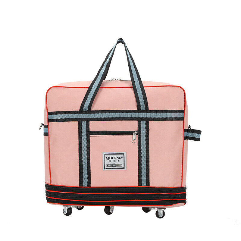 Oxford Luggage Box with Wheels Travel Bag Foldable Moving Storage Large Capacity