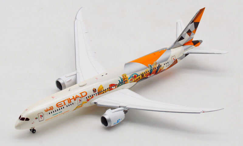 JC Wings Etihad Airways FROM ABU DHABI B787-9 A6-BLH Flaps Down 1:400 model