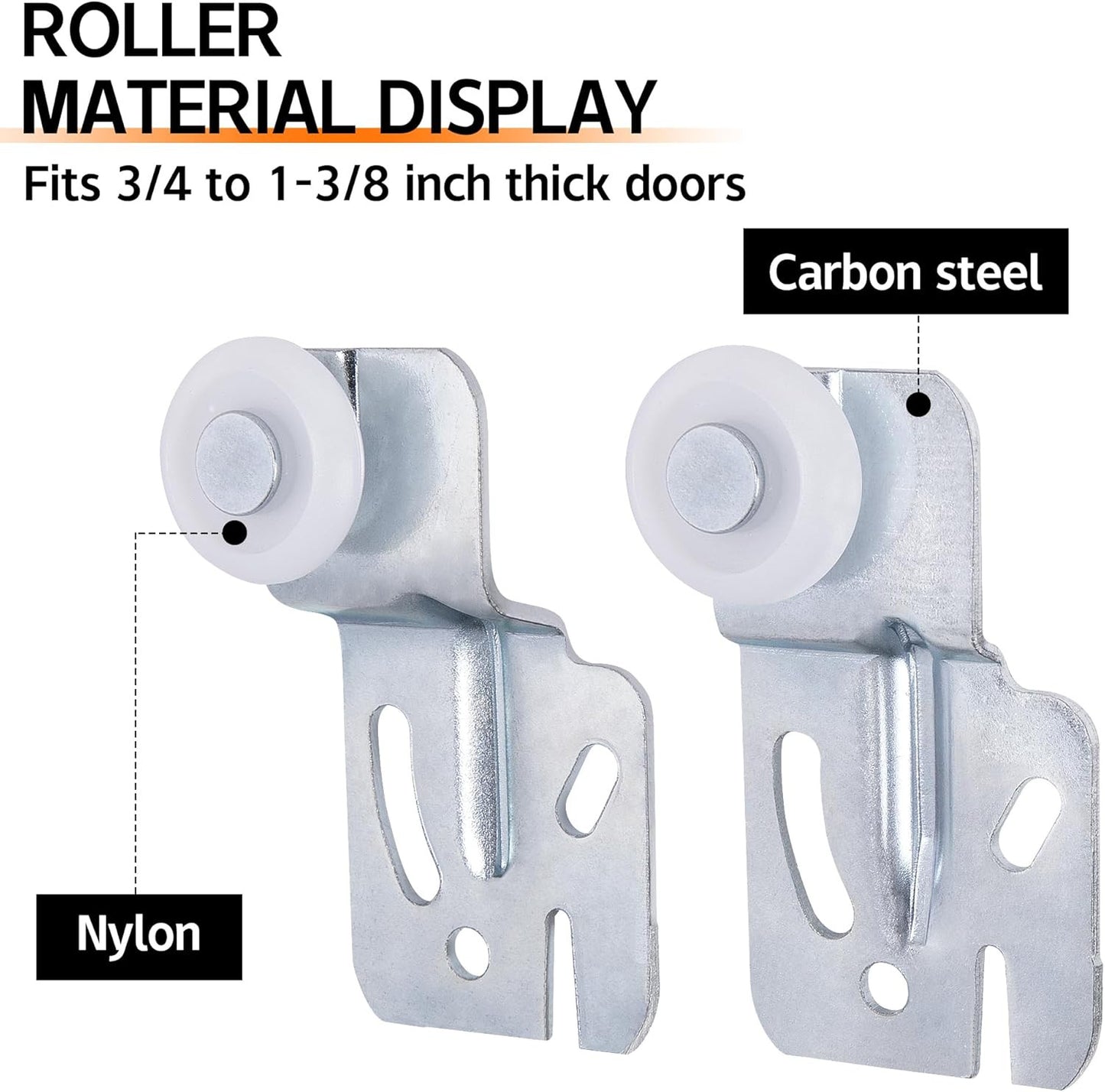10 Pcs Sliding Closet Door Roller Kit,Wardrobe Door Roller with Slide Track,Clos