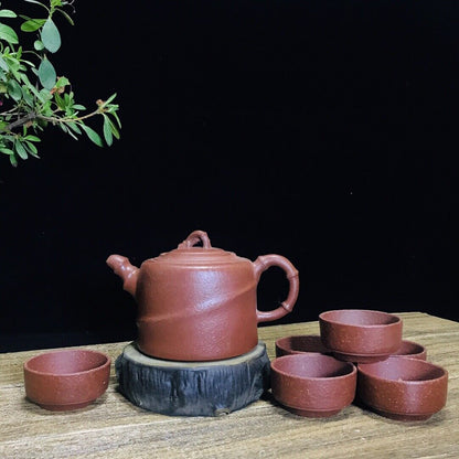 Chinese Yixing Zisha Clay Handmade Exquisite Teapot（斜竹 底款：朱可心）