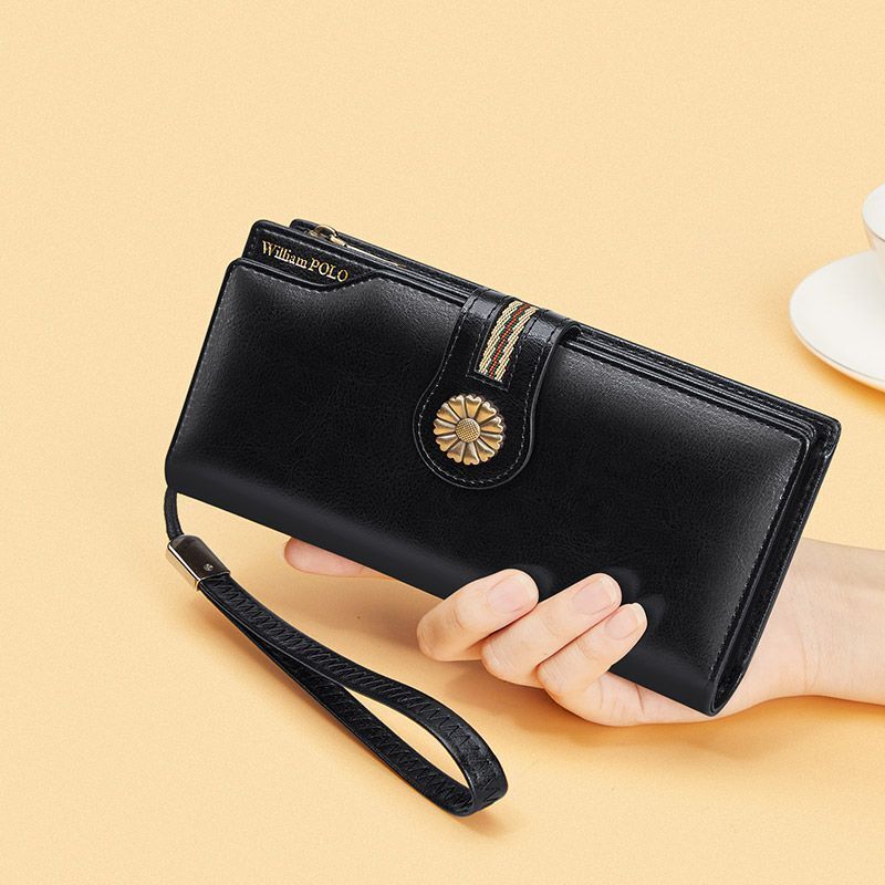 Card Holder Purses Leather Long Wallet Zip Hasp Bag Money Coin Pocket Card Bags