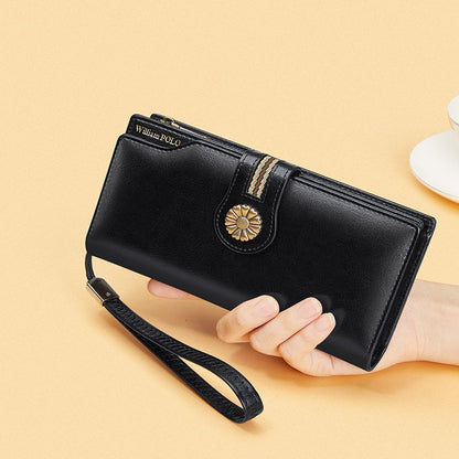 Card Holder Purses Leather Long Wallet Zip Hasp Bag Money Coin Pocket Card Bags
