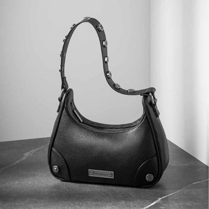Underarm Bag Leather Rivet Shoulder Handbag Fashion Punk Style Luxury 24*12*7CM
