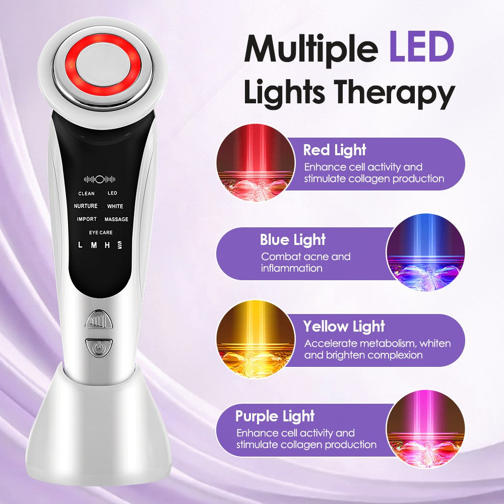 7in1 multifunctional facial massager, hot compress skincare device,facial skin