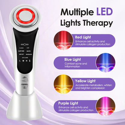 7in1 multifunctional facial massager, hot compress skincare device,facial skin