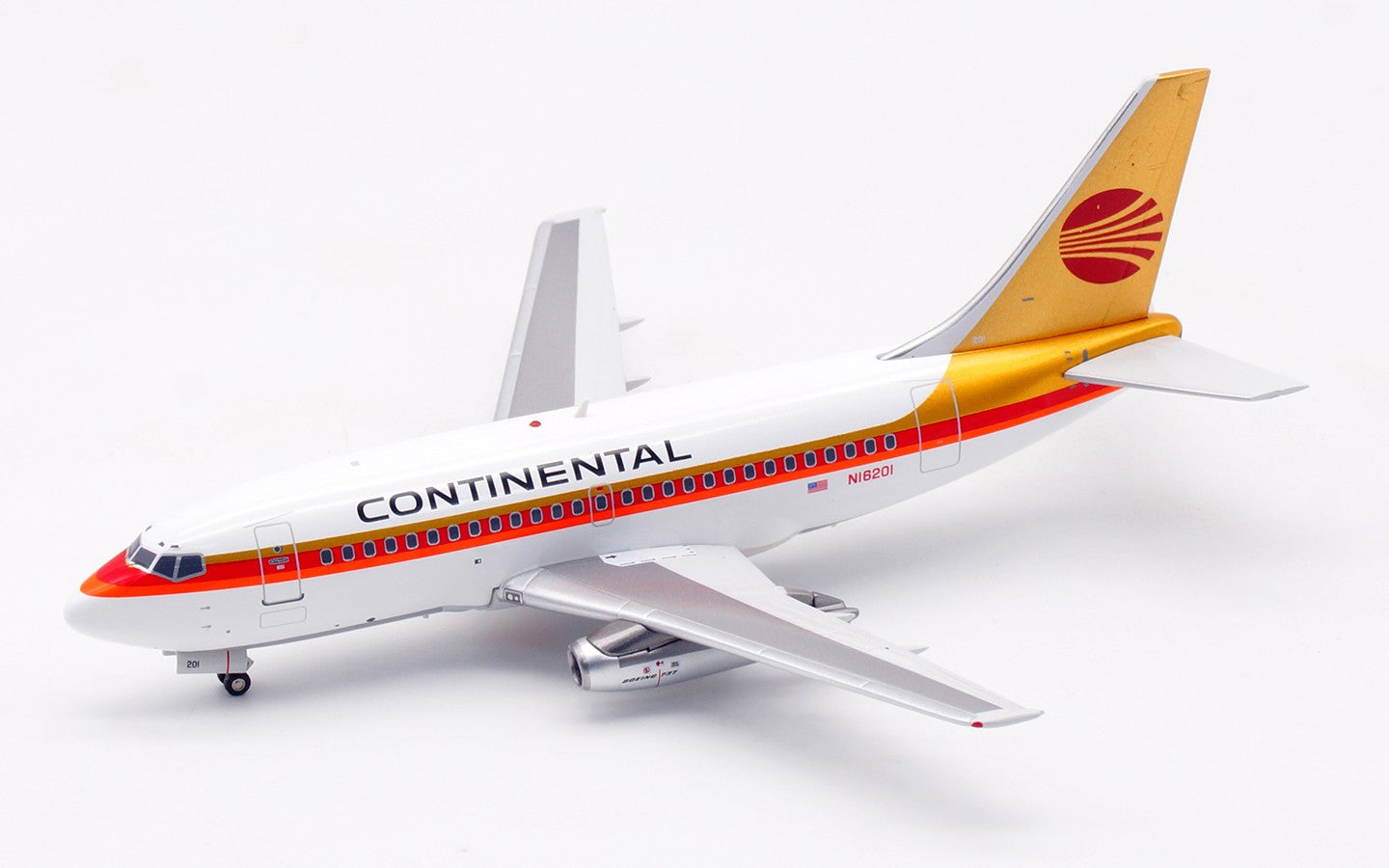 1:200 InFlight CONTINENTAL B737-100 Passenger Airplane Diecast Aircraft Model