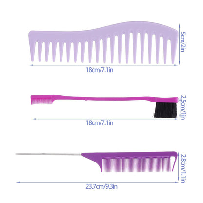 3 Peines Cepillos de Peluqueria Barbero Accesorio Para el Cabello Pintar Teñir