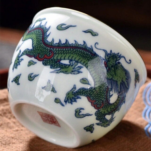 5cm Antique Ceramic Lion Tea Cup Qingming Retro Pinming Tea Master Cup Chinese