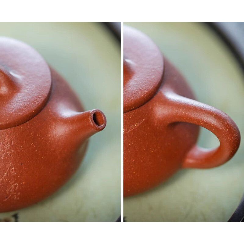 4.5" Chinese Yixing Zisha Pottery Jiangpo Clay 120CC Handmade Bamboo Teapot 石瓢壶