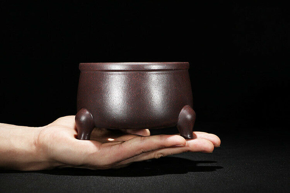 4.5" New Vintage Yixing Zisha Semi Cascade Shohin Bonsai Pot Round Simple