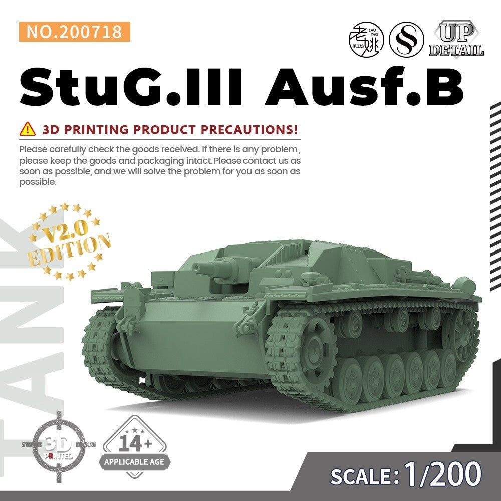 SSMODEL SS200718 1/200 Military Model Kit StuG.III Ausf.B