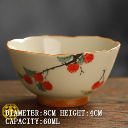 Flower and Bird Master Cup Tea Tasting Cup Ceramic Personal Cup Kung Fu Tea Set