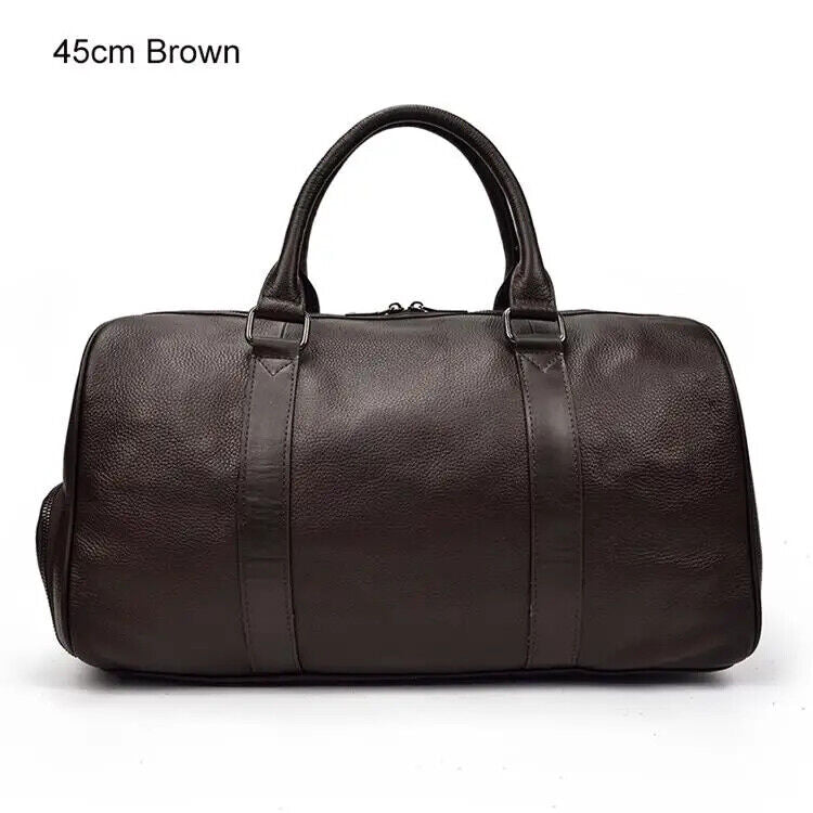 Men Women Travel Bag Cow Leather Carry On Luggage Bag Travel Shoulder Bag