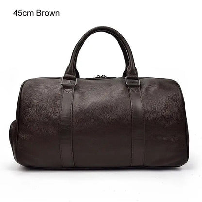 Men Women Travel Bag Cow Leather Carry On Luggage Bag Travel Shoulder Bag