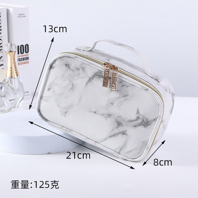 Marble Pattern Cosmetic Bag Multifunction Storage Purse Waterproof Makeup Case
