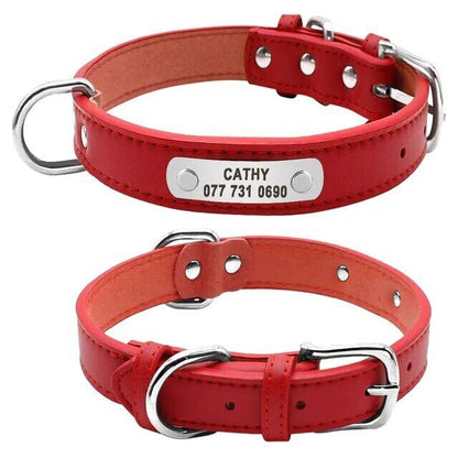 New Collar Para Perro Grande Y Durader, Personalizado De Piel Cuero Acolchado