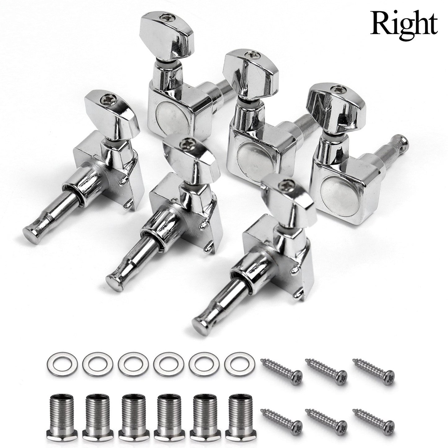 6 Right Electric Guitar Tuners Tuning Pegs Keys Metal Heads For Fender ST TL
