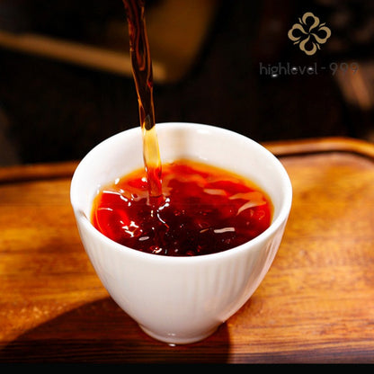 357g Ripe Pu'er Tea Cake Long Cellared Lincang Ancient Tree Yunnan Mountain Tea