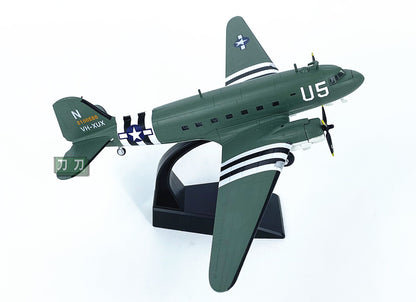 1:100 WLTK USA C-47 UH-XUX Airfreighter Plane Diecast Military Aircraft Model