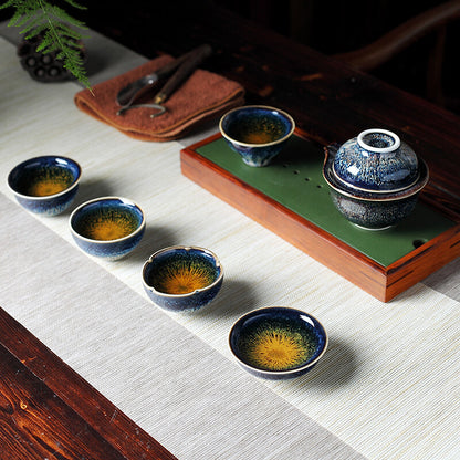 Creative Tea Cup Multi-size Kungfu Tea Cup For Pu'er Tea Jian Zhan Tian Mu Glaze