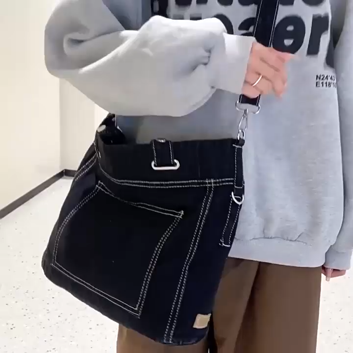 Women's Denim Crossbody Bags Casual Tote Bag Shoulder Handbag Jean Travel Purse