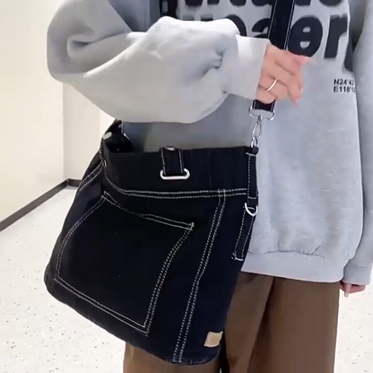 Women's Denim Crossbody Bags Casual Tote Bag Shoulder Handbag Jean Travel Purse