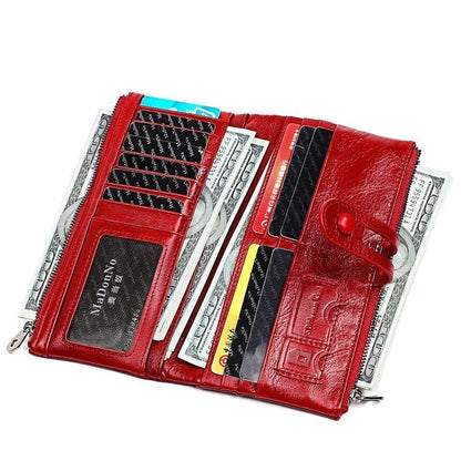 Wallet Women Leather Card Holder Wallet Long Zipper Purse Coin Purse Money Bags