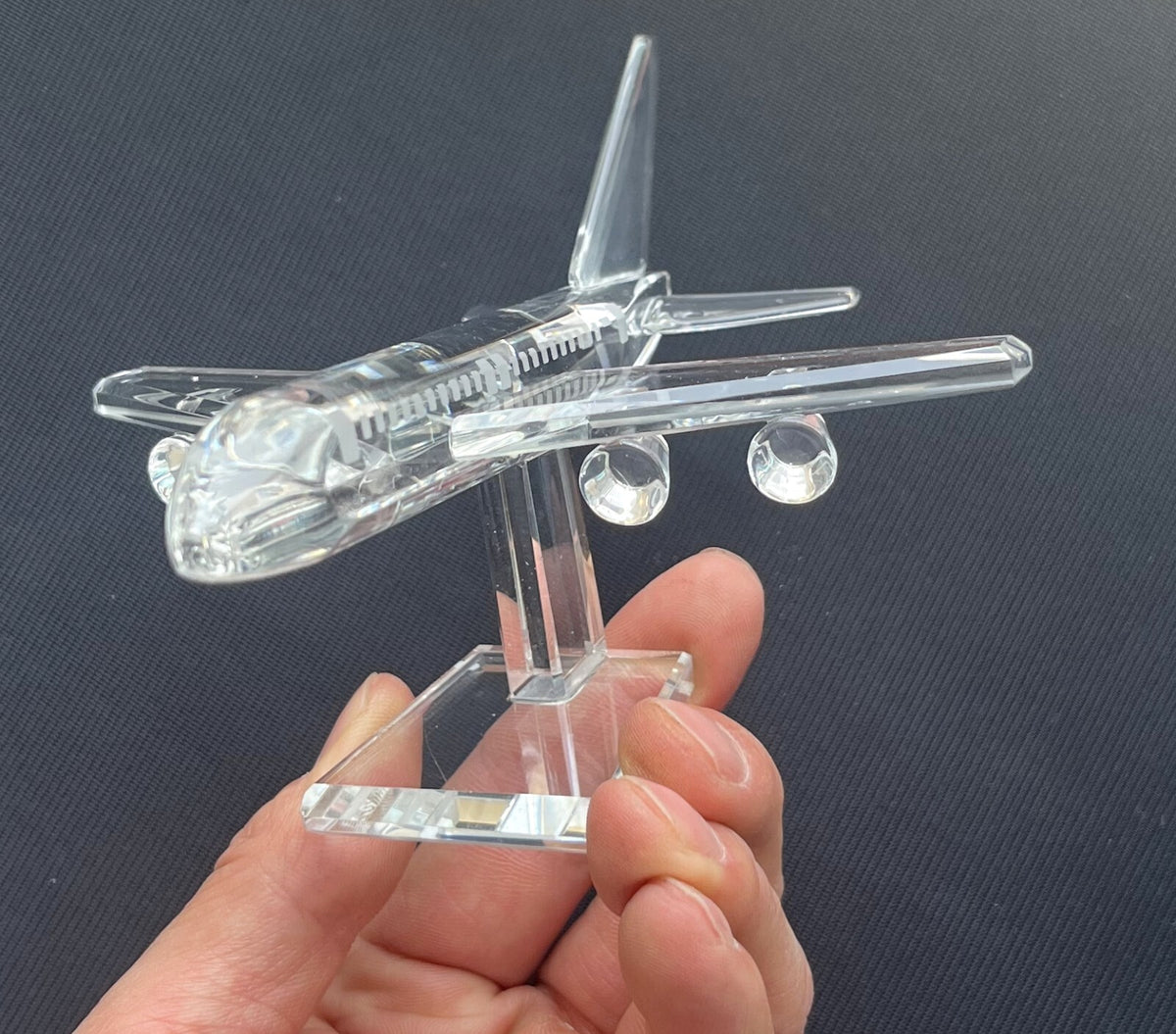 Crystal Aircraft Figurines Glass Airplane Plane Ornament Table Decor