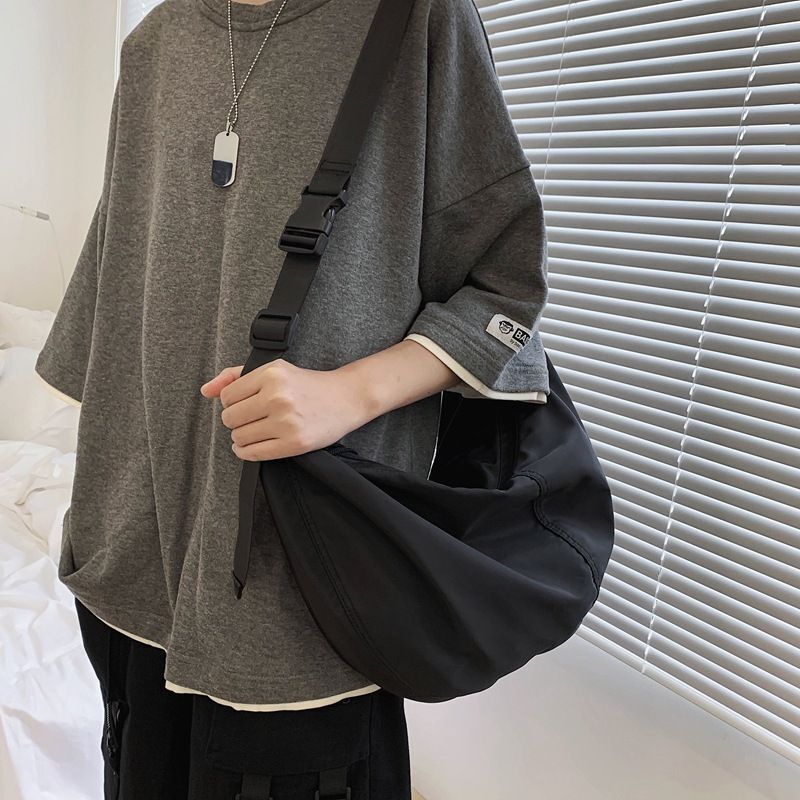 Large Multicolor Dumpling Bag Retro Nylon Waterproof Shoulder Student Traveling