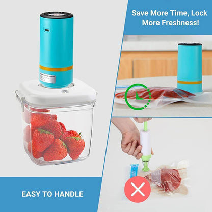 Electric Vacuum Sealer Food Saver Machine With 30Pcs Sous Vide Bags Reusable Bag