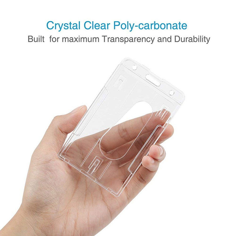 10Pcs Clear ID Card Badge Holder Hard PC Protector Vertical Slim Protect Case