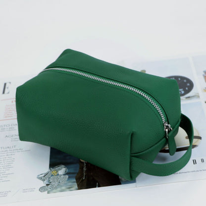 Customized Letters Wash Bag Large Genuine Leather Travel Cosmetic Bags 20*8*8 CM