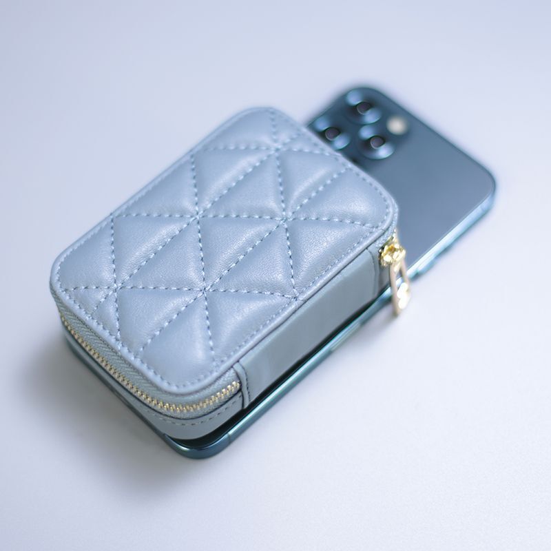Lipstick Box Square Traveling Genuine Leather Makeup Organizer Case Cosmetic Bag