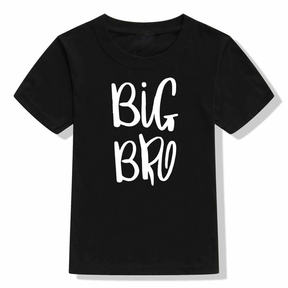 T-Shirt Big Brother Little Sibling Short Sleeve Tees Clothes Kids Baby Boys Tops
